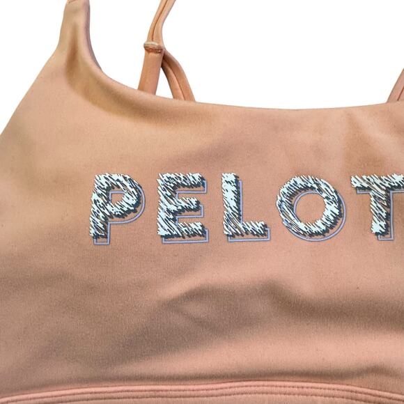 Peloton Logo Cadent Peak Strappy Activewear Bra Size Small Light Padding Cycle - Picture 5 of 12
